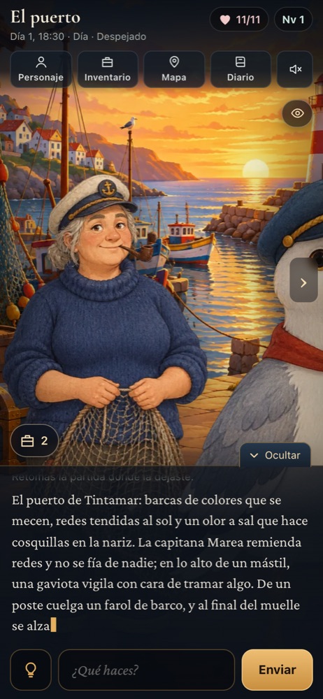 Una escena del juego: el puerto